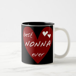 Red Heart Best Nonna Ever T-shirts gifts Two-Tone Coffee Mug
