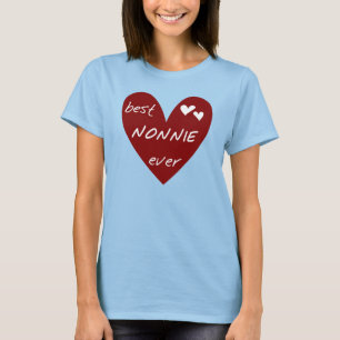 Red Heart Best Nonnie Ever T-shirts and Gifts