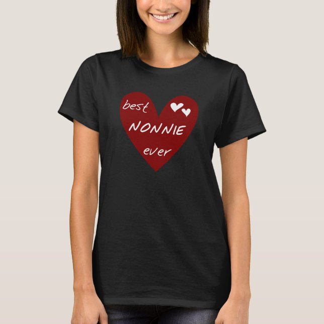Red Heart Best Nonnie Ever T-shirts and Gifts (Front)