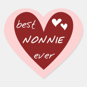 Red Heart Best Nonnie Ever T-shirts and Gifts Heart Sticker