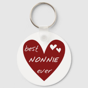 Red Heart Best Nonnie Ever T-shirts and Gifts Keychain