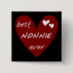 Red Heart Best Nonnie Ever T-shirts and Gifts Pinback Button