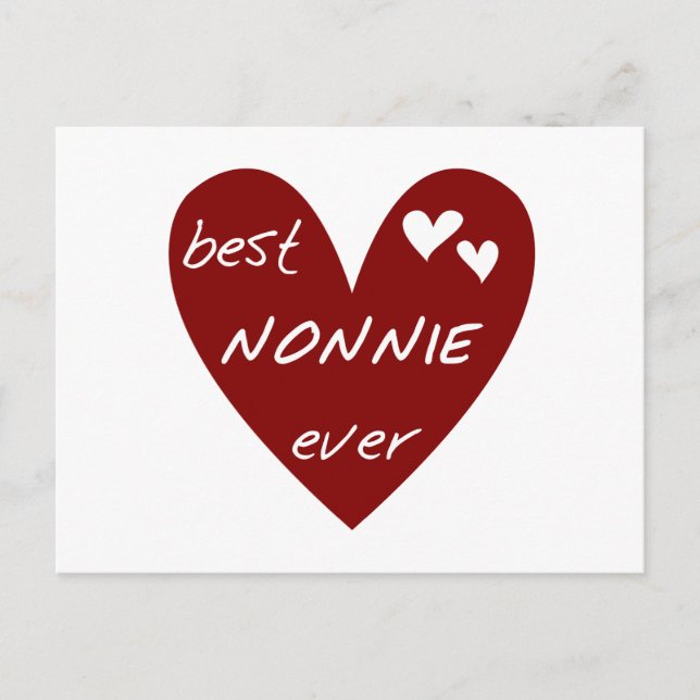 Red Heart Best Nonnie Ever T-shirts and Gifts Postcard (Front)