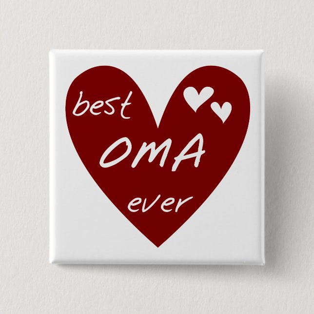 Red Heart Best Oma Ever T-shirts and Gifts Button (Front)