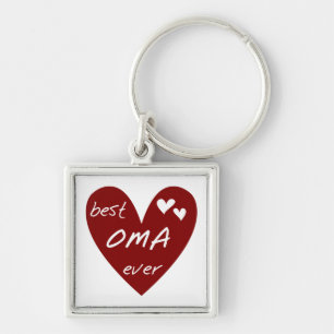 Red Heart Best Oma Ever T-shirts and Gifts Keychain