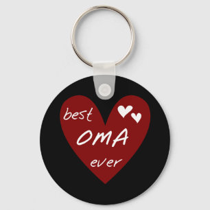 Red Heart Best Oma Ever T-shirts and Gifts Keychain