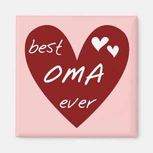 Red Heart Best Oma Ever T-shirts and Gifts Magnet