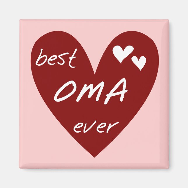 Red Heart Best Oma Ever T-shirts and Gifts Magnet (Front)