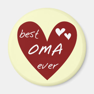 Red Heart Best Oma Ever T-shirts and Gifts Magnet