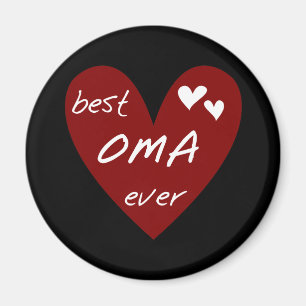 Red Heart Best Oma Ever T-shirts and Gifts Magnet