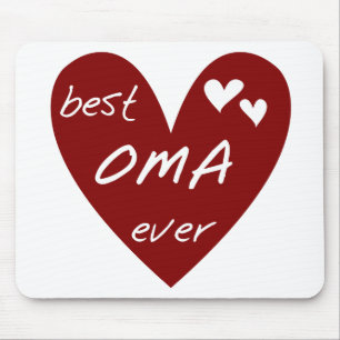 Red Heart Best Oma Ever T-shirts and Gifts Mouse Pad
