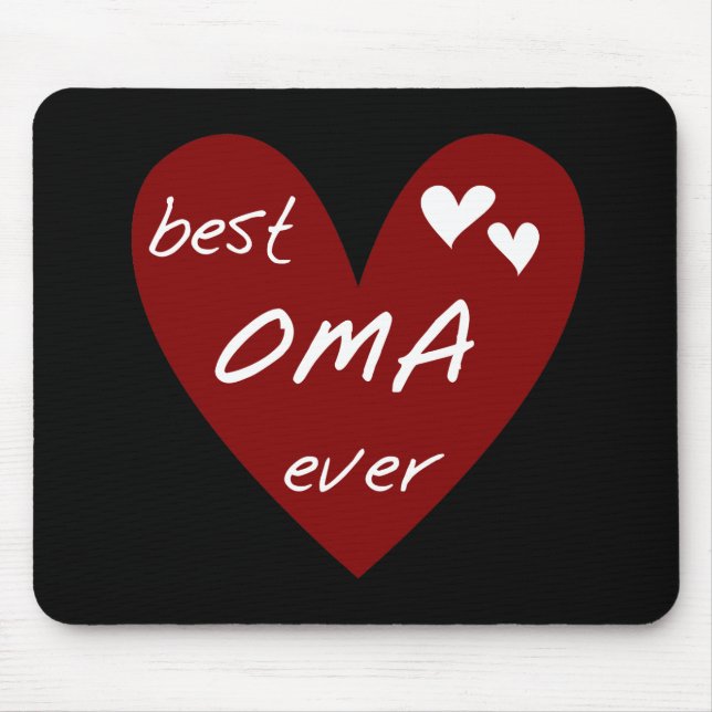 Red Heart Best Oma Ever T-shirts and Gifts Mouse Pad (Front)