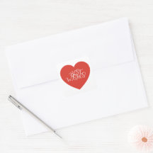 Red Heart Best Wishes Modern Minimalist.