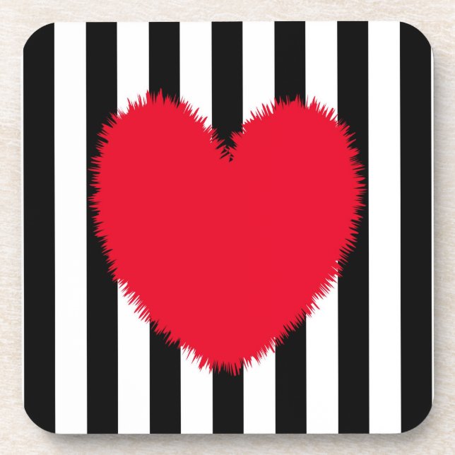 Red heart beverage coaster (Front)