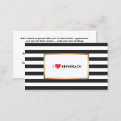 Red Heart Black and White Stripes Salon Referral (Front/Back)