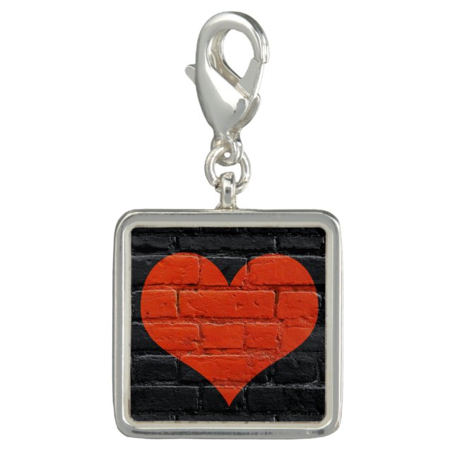 Red Heart/Black Brick Charm (Front)