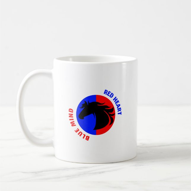 Red Heart Blue Mind Coffee Mug (Left)