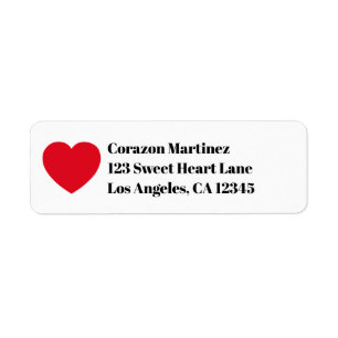 Red Heart Bold Text Label