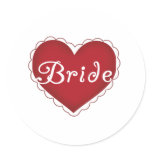 Red Heart Bride Classic Round Sticker