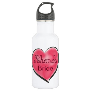 Red Heart Bride Stainless Steel Water Bottle