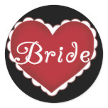 Red Heart Bride T-shirts and Gifts Classic Round Sticker
