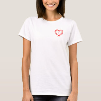 Red Heart Brush Stroke Generative Art T-shirt