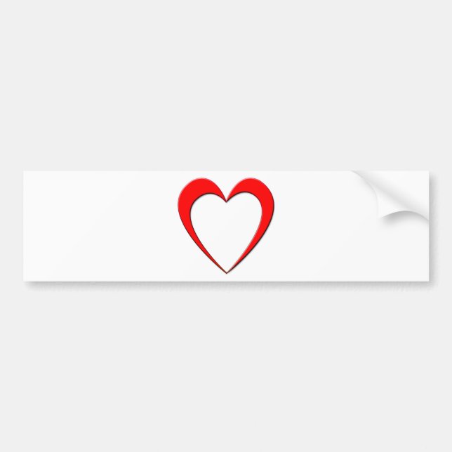 Red Heart Bumper Sticker (Front)