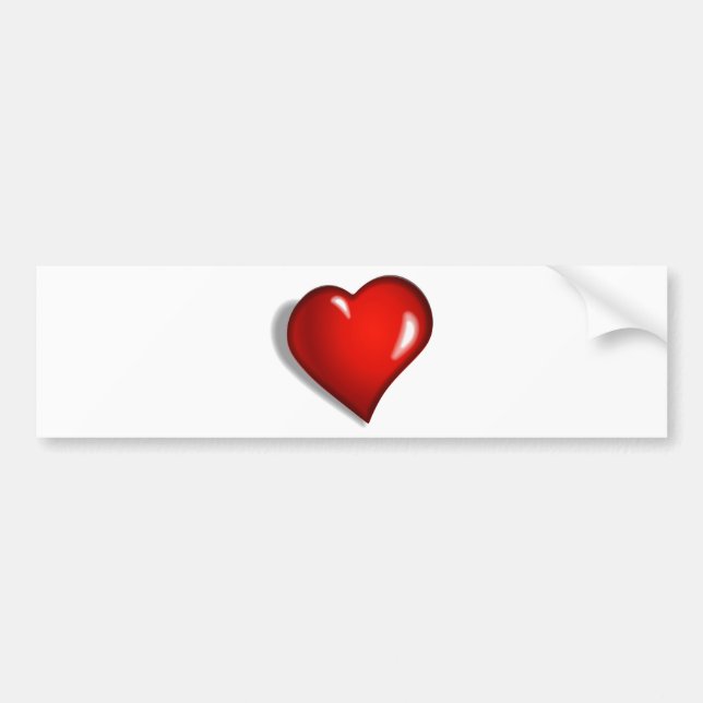 Red heart bumper sticker (Front)
