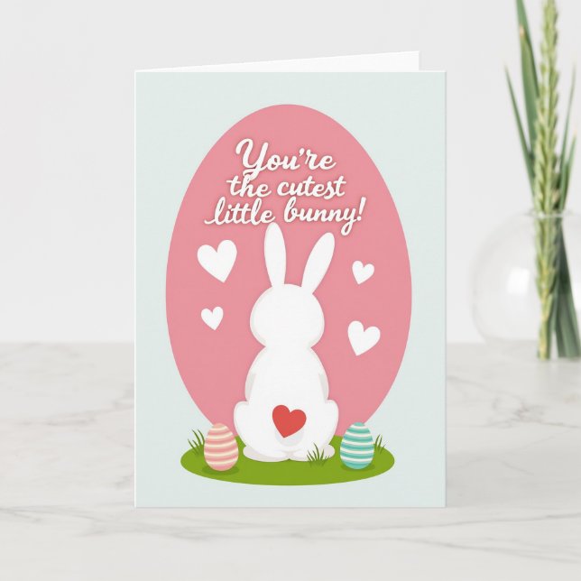 Red Heart Bunny Pattern Card (Front)