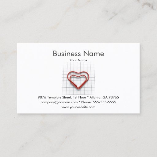 Customizable Red Heart Business Card Template