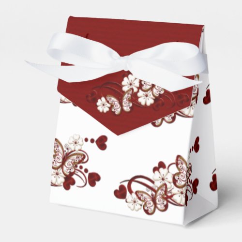 Red Heart Butterflies Pattern Favor Box