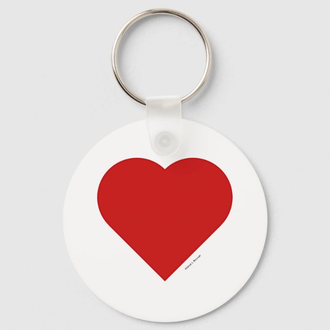RED HEART Button Keychain (Front)