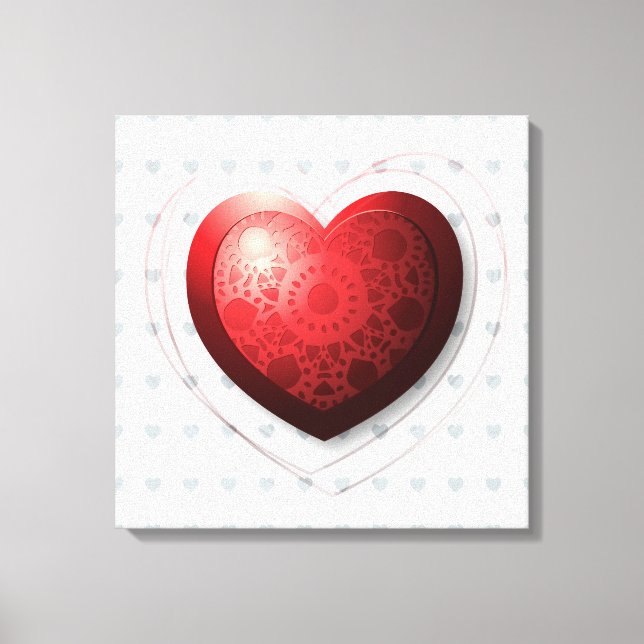 Red heart, canvas print (Front)