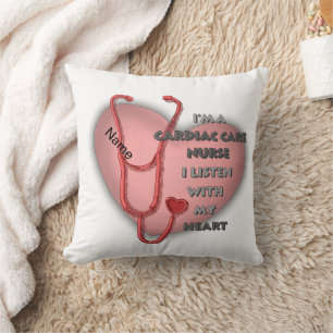 Red Heart Cardiac Care nurse Throw Pillow