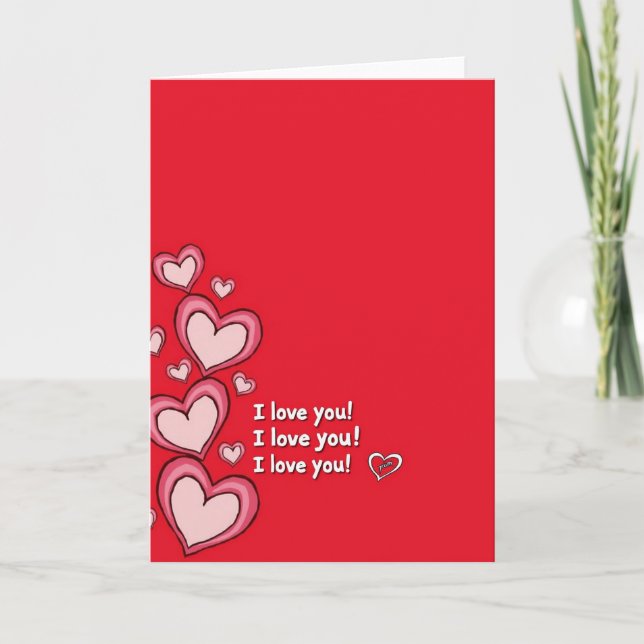 Red Heart Cascade Love You Card (Front)