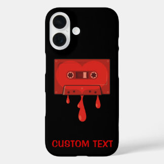 Red Heart Cassette iPhone 16 Case
