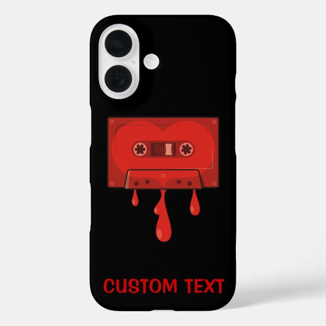 Red Heart Cassette Case-Mate iPhone Case (Back)