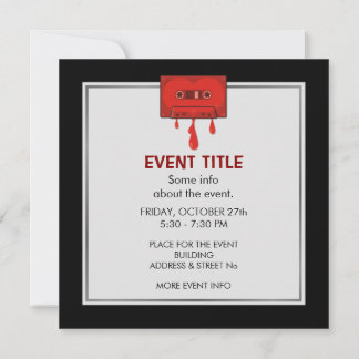Red Heart Cassette Invitation