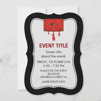 Red Heart Cassette Invitation