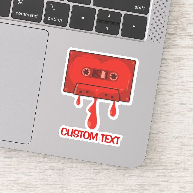 Red Heart Cassette Sticker (Detail)