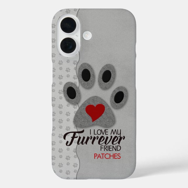 Red Heart Cat Paw with Pet Lover Theme Case-Mate iPhone Case (Back)