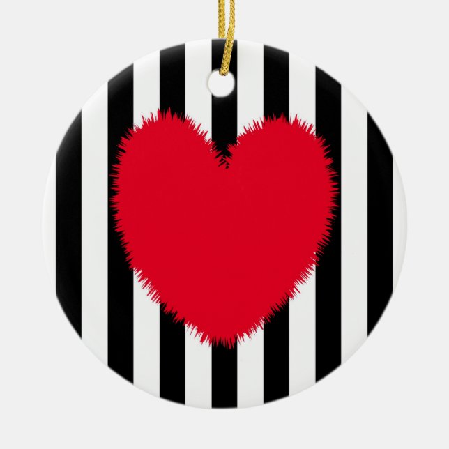 Red heart ceramic ornament (Front)