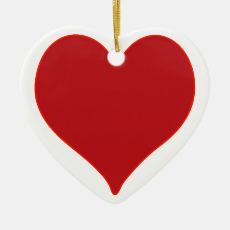 Red Heart Ceramic Ornament