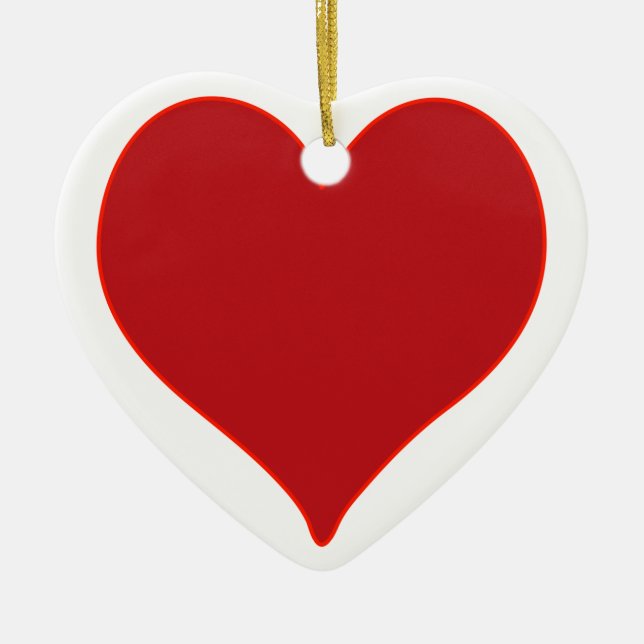Red Heart Ceramic Ornament (Front)
