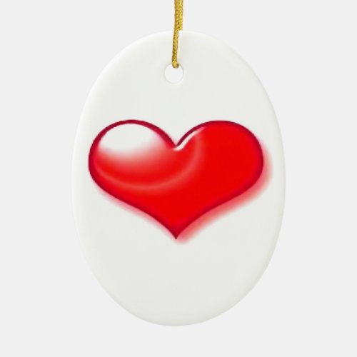 Red Heart Ceramic Ornament