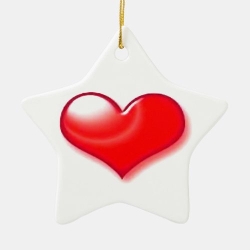 Red Heart Ceramic Ornament