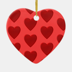 Red Heart Ceramic Ornament