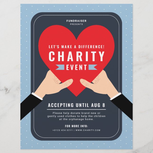Red Heart Charity Fundraiser Event Flyer (Front)