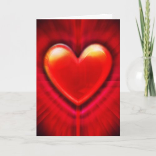 Red heart Christmas card with love