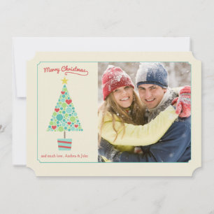 Red Heart Christmas Holiday Photo Card